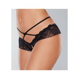 Adore Dare Me Cross Waist Open Lace Panty Black O/S